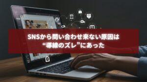 SNSから問い合わせ来ない原因を可視化し、導線設計で問い合わせを増やすマーケティング戦略図