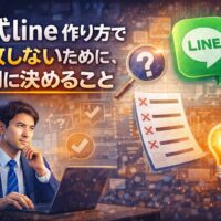 公式lineの作り方に悩み、失敗しない方法を考える事業主の様子を表したイメージ画像