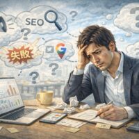 WEB集客に悩み、集客方法をどう始めるべきか迷っている事業主のイメージ