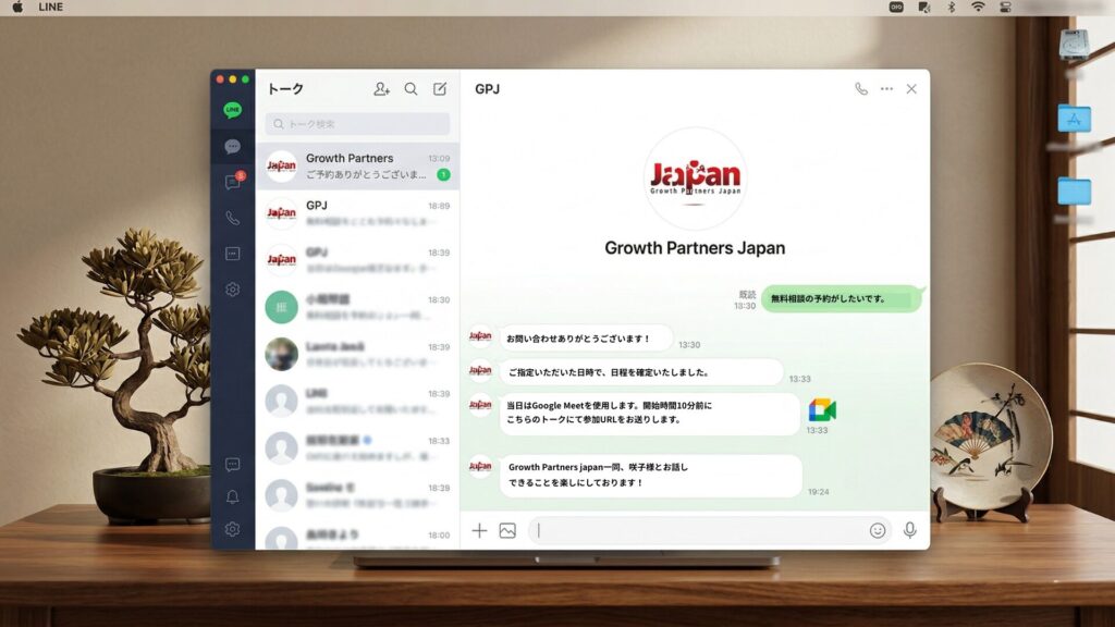 日程確定後にGoogle MeetのURLが送られてくる流れのイメージ
