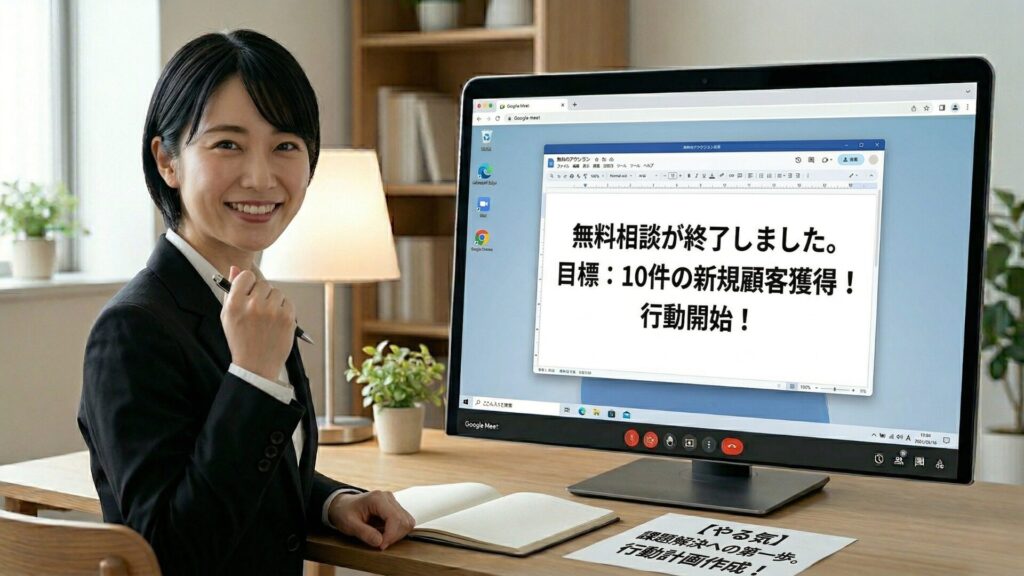 無料相談終了後に今後の方向性が見えている状態のイメージ